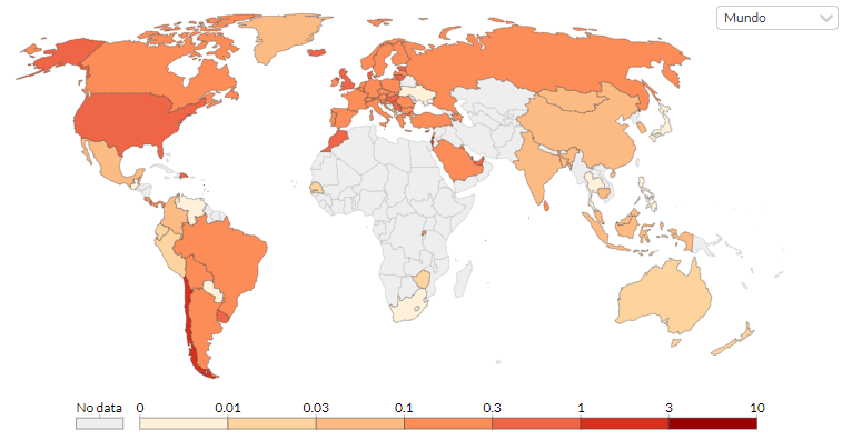 gráfico de mapa vacunación mundial